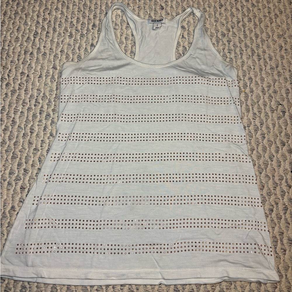 White Studded Tank Top by old navy